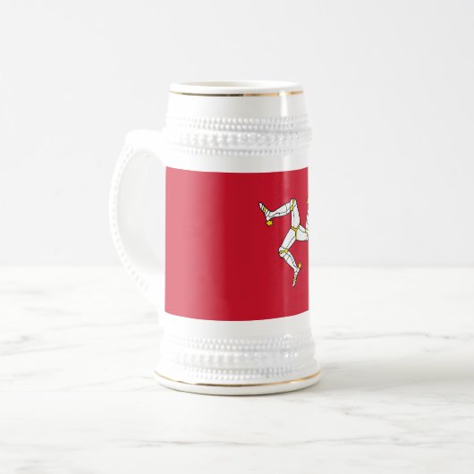 Flagge der Insel Man Bierglas (Vorderseite Links)