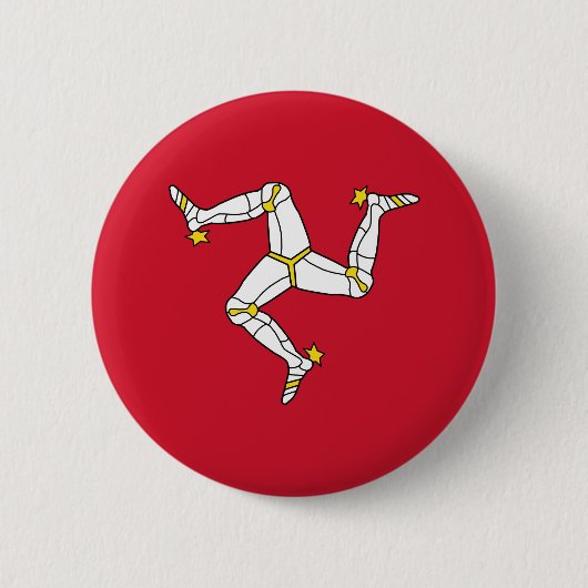 Flagge der Insel Man Button (Vorderseite)