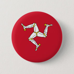 Flagge der Insel Man Button
