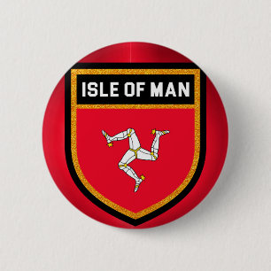 Flagge der Insel Man Button