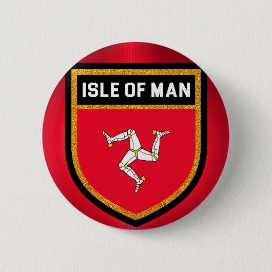 Flagge der Insel Man Button (Vorderseite)