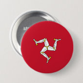 Flagge der Insel Man Button (Vorne & Hinten)