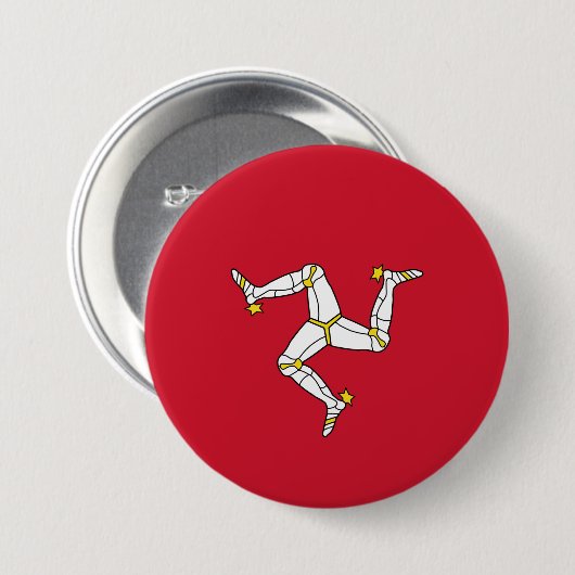 Flagge der Insel Man Button (Vorne & Hinten)
