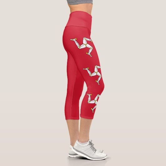 Flagge der Insel Man Capri Leggings (Rechts)