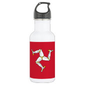 Flagge der Insel Man Edelstahlflasche (Vorderseite)