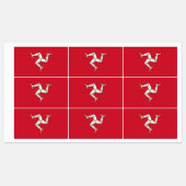 Flagge der Insel Man Etiketten (Blatt)