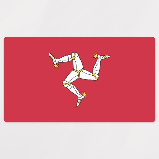 Flagge der Insel Man Etiketten (Design 2)