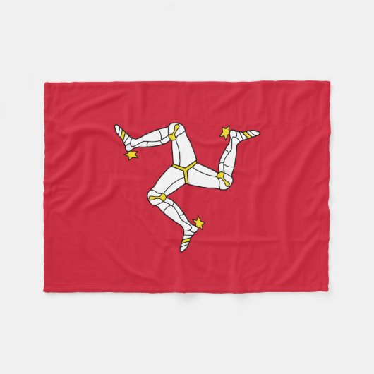 Flagge der Insel Man Fleecedecke (Vorderseite (Horizontal))