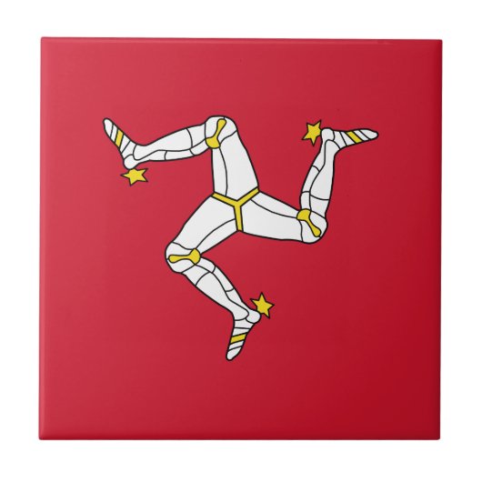 Flagge der Insel Man Fliese (Vorderseite)