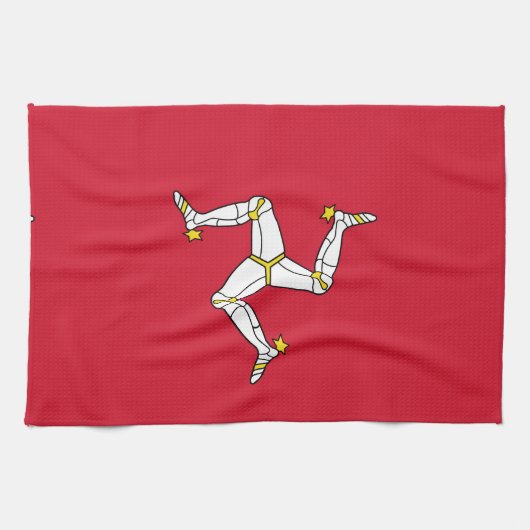 Flagge der Insel Man Geschirrtuch (Horizontal)