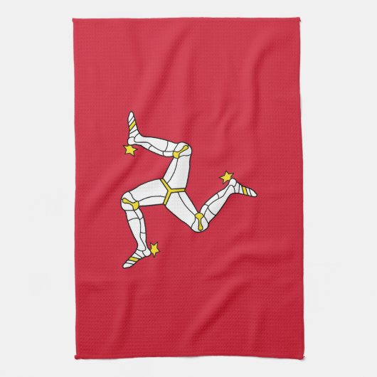 Flagge der Insel Man Geschirrtuch (Vertikal)