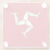 Flagge der Insel Man Glasuntersetzer (Rückseite)