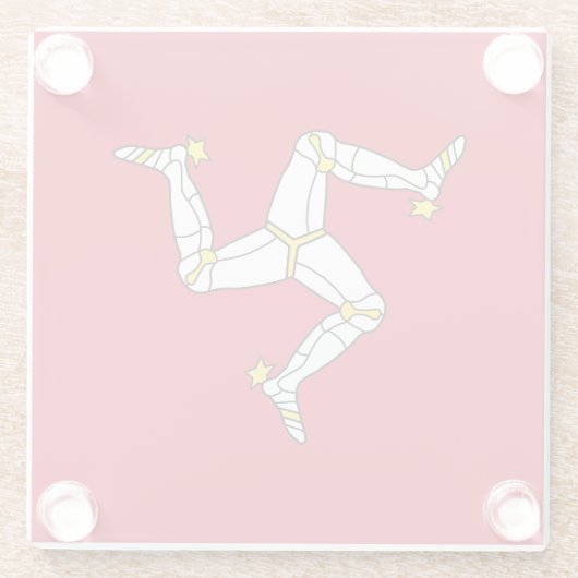 Flagge der Insel Man Glasuntersetzer (Rückseite)