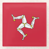 Flagge der Insel Man Glasuntersetzer (Vorderseite)