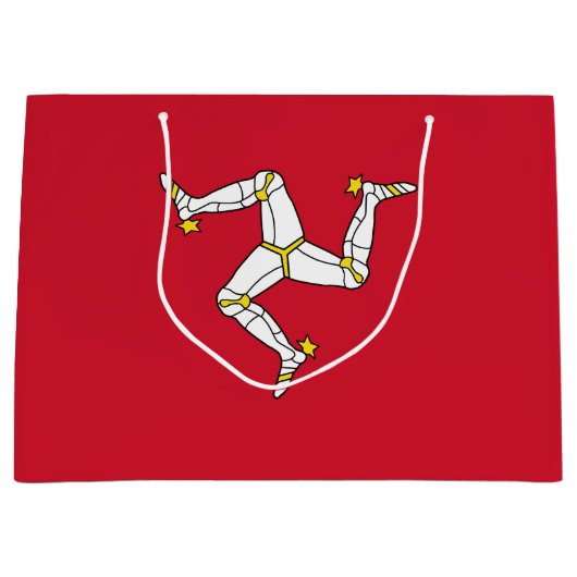 Flagge der Insel Man Große Geschenktüte (Vorderseite)