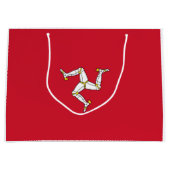 Flagge der Insel Man Große Geschenktüte (Vorderseite)