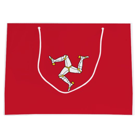 Flagge der Insel Man Große Geschenktüte (Vorderseite)