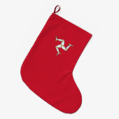 Flagge der Insel Man Großer Weihnachtsstrumpf (Vorderansicht (hängend))