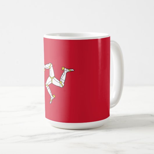Flagge der Insel Man Kaffeetasse (VorderseiteRechts)