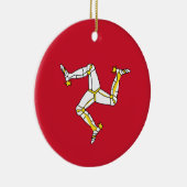 Flagge der Insel Man Keramik Ornament (Rechts)