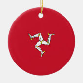 Flagge der Insel Man Keramik Ornament (Vorne)