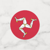 Flagge der Insel Man Konfetti (Klein Vorderseite)