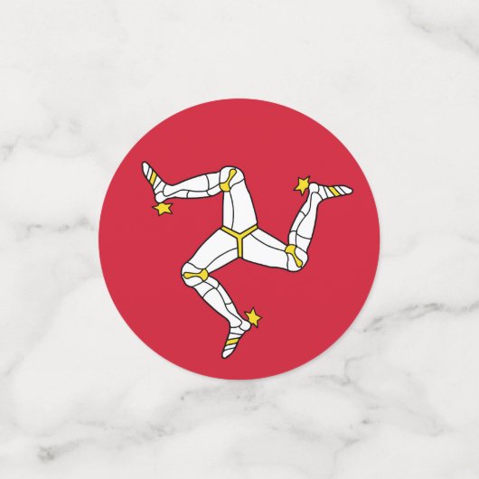 Flagge der Insel Man Konfetti (Klein Vorderseite)