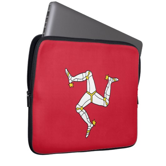 Flagge der Insel Man Laptopschutzhülle (Vorne Rechts)