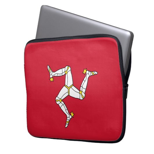 Flagge der Insel Man Laptopschutzhülle (Vorderseite Links)