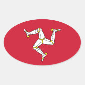 Flagge der Insel Man Ovaler Aufkleber (Vorderseite)