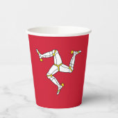 Flagge der Insel Man Pappbecher (Links)