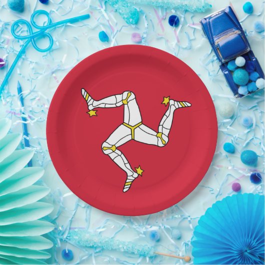 Flagge der Insel Man Pappteller (Party)