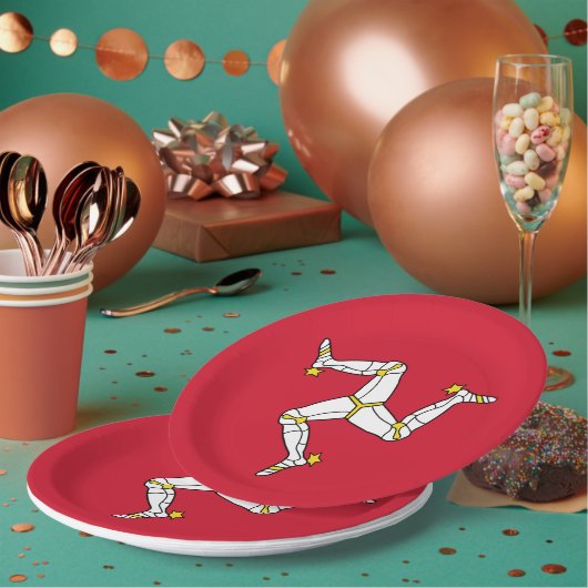 Flagge der Insel Man Pappteller (Multi)