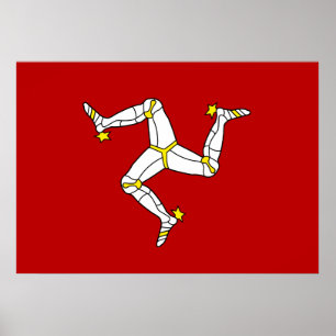 Flagge der Insel Man Poster