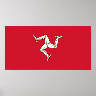 Flagge der Insel Man Poster