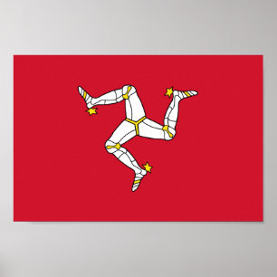 Flagge der Insel Man Poster
