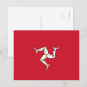 Flagge der Insel Man Postkarte (Vorne/Hinten)