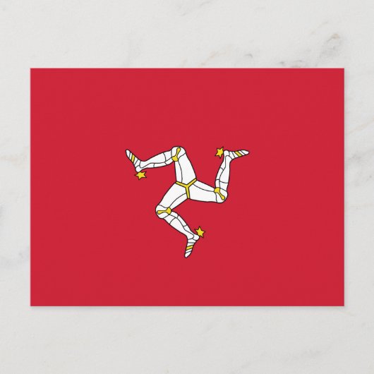Flagge der Insel Man Postkarte (Vorderseite)