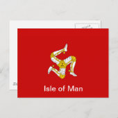 Flagge der Insel Man Postkarte (Vorne/Hinten)