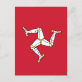 Flagge der Insel Man Postkarte (Vorderseite)