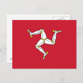 Flagge der Insel Man Postkarte (Vorne/Hinten)