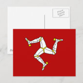 Flagge der Insel Man Postkarte (Vorne/Hinten)