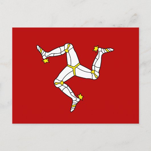 Flagge der Insel Man Postkarte (Vorderseite)