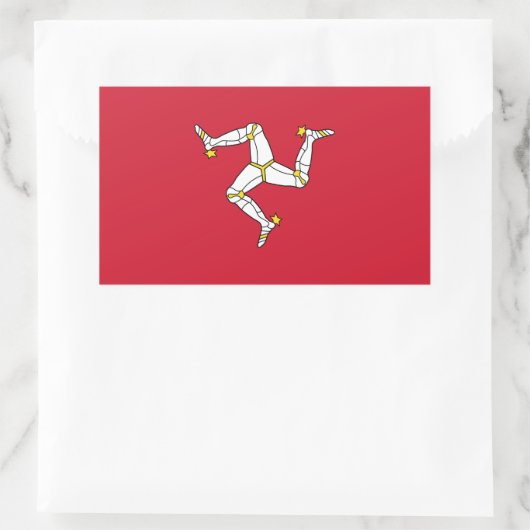 Flagge der Insel Man Rechteckiger Aufkleber (Tasche)