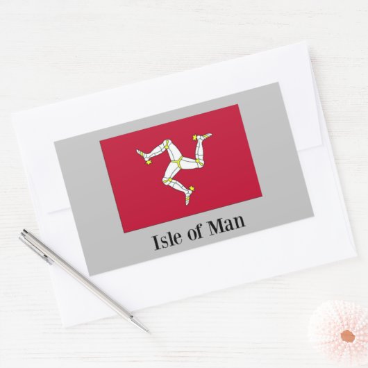 Flagge der Insel Man Rechteckiger Aufkleber (Umschlag)