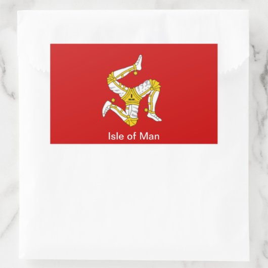 Flagge der Insel Man Rechteckiger Aufkleber (Tasche)