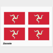 Flagge der Insel Man Rechteckiger Aufkleber (Blatt)