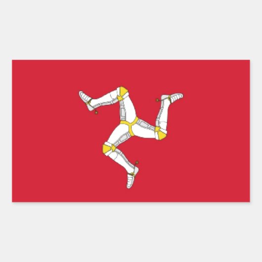 Flagge der Insel Man Rechteckiger Aufkleber (Vorderseite)