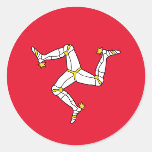 Flagge der Insel Man Runder Aufkleber