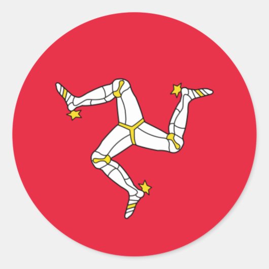 Flagge der Insel Man Runder Aufkleber (Vorderseite)